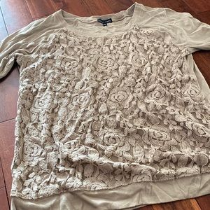 Cotton/lace caramel color top